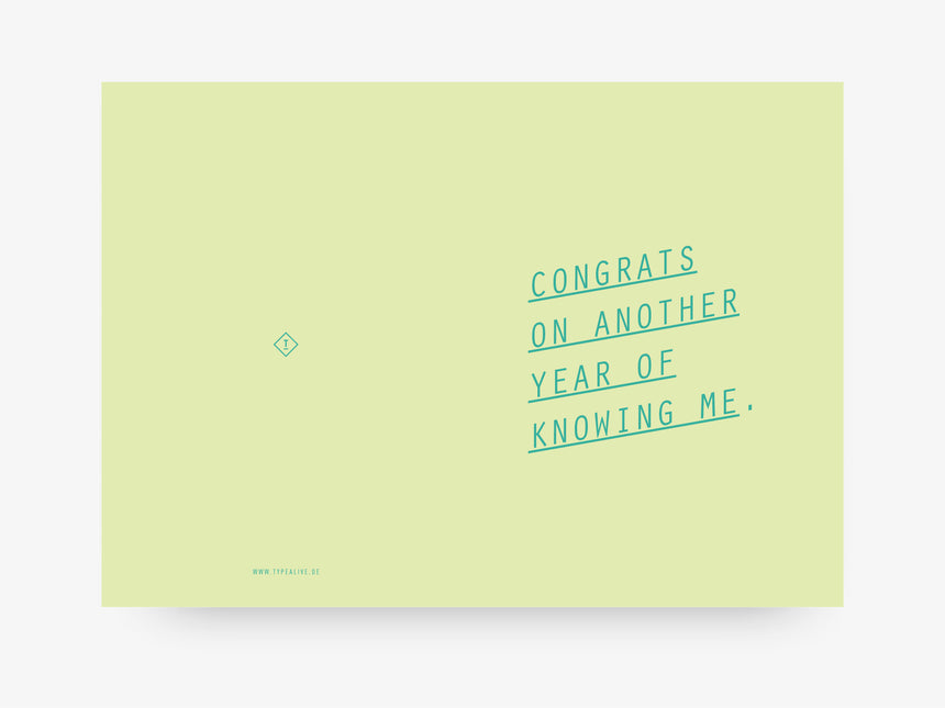 Greeting card / Knowing Me