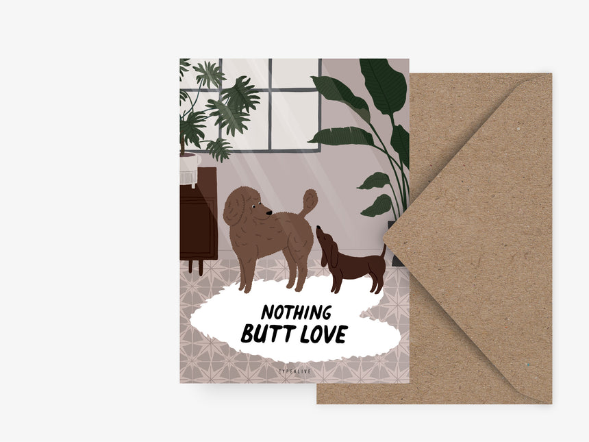 Postcard / Petisfaction "Dogs" Butt Love