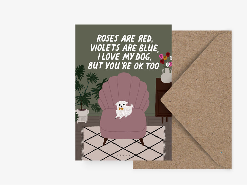 Postcard / Petisfaction "Dogs" Roses Are Red