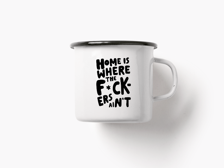 Tasse aus Emaille / Home Is Where