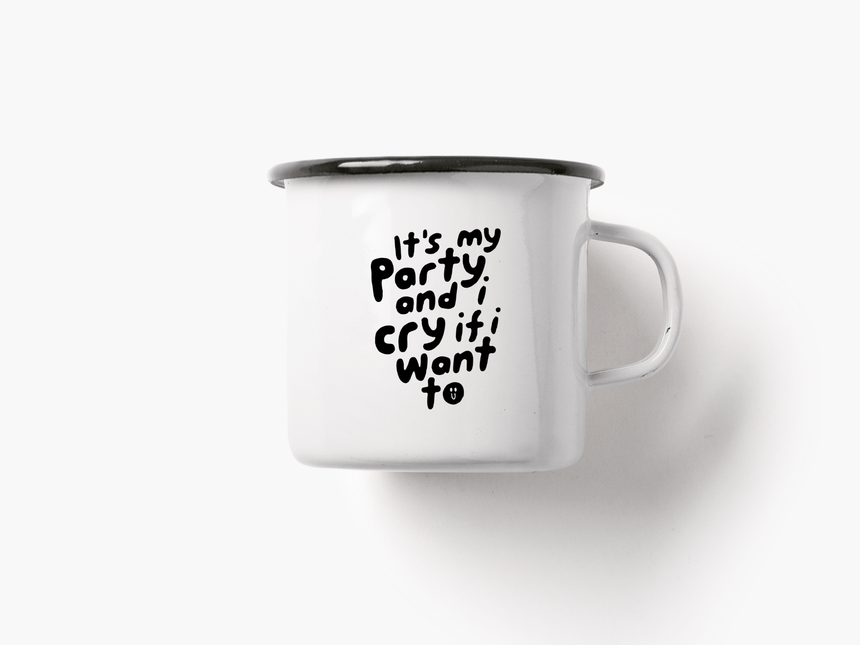 Tasse aus Emaille / It's My Party