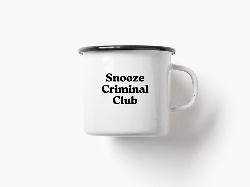 Tasse aus Emaille / Snooze Criminal