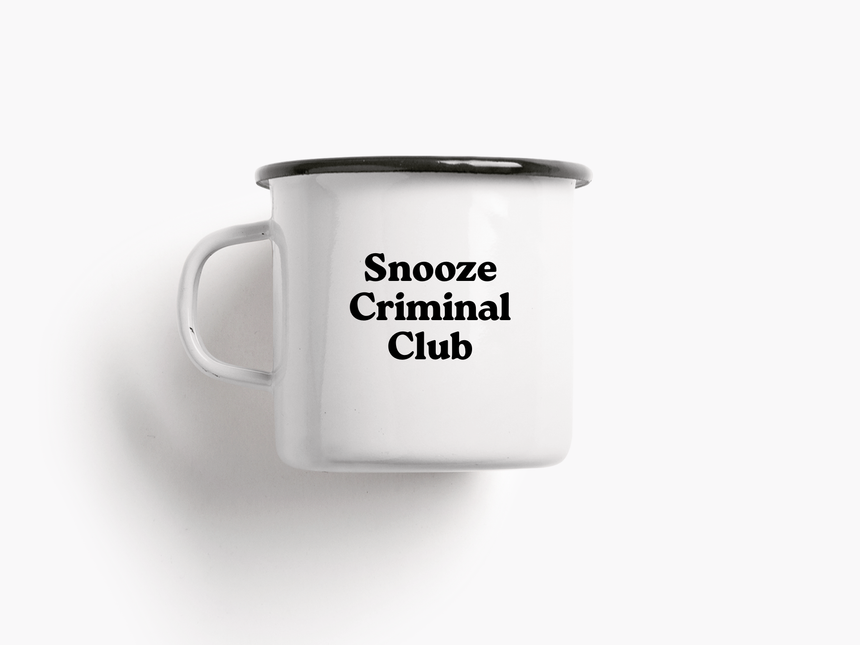 Tasse aus Emaille / Snooze Criminal