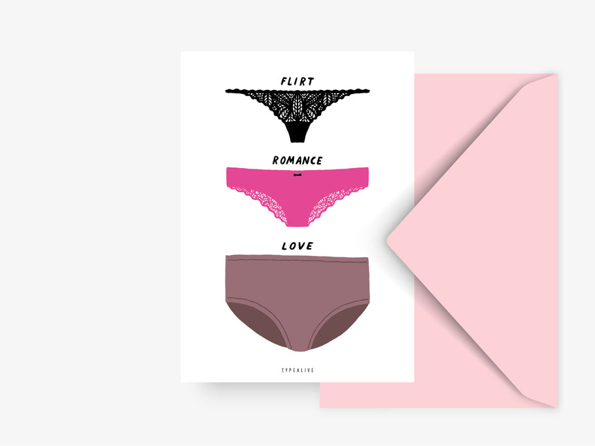Postkarte / Flirt Romance Love