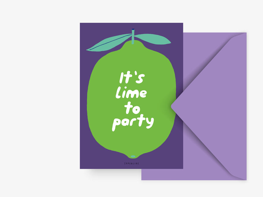 Postkarte / Lime To Party