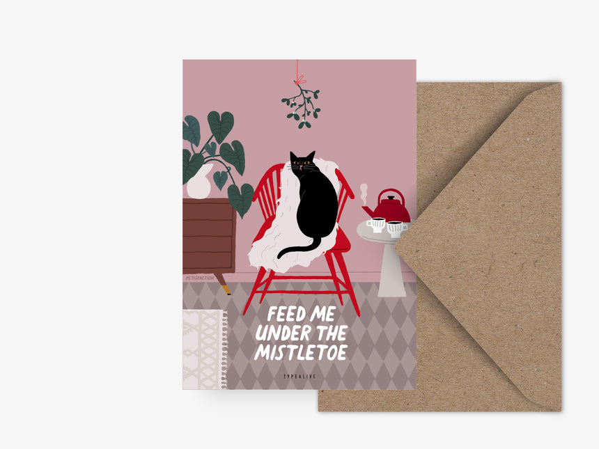 Postcard / Petisfaction "Cats" Mistletoe