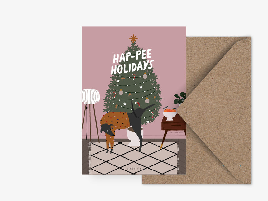 Postkarte / Petisfaction "Dogs" Happee Holidays