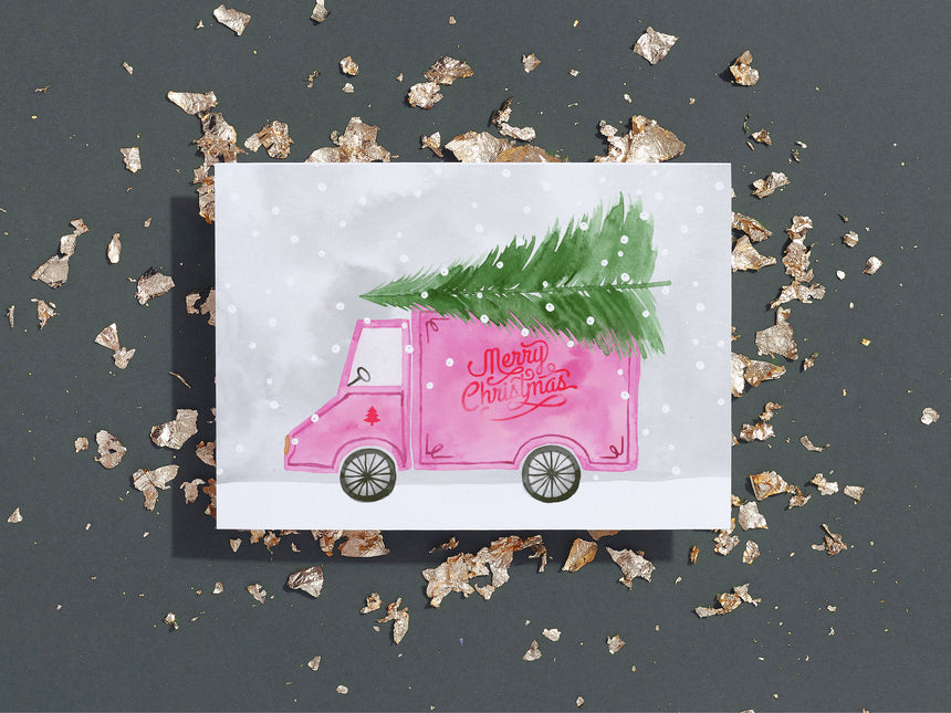 Greeting card / Christmas truck