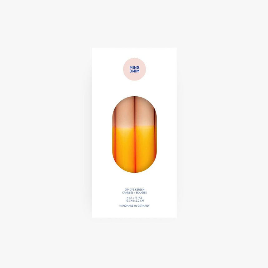 MINGMING - Dip Dye Candle "Bright Orange × Taupe"