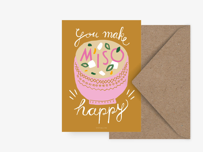 Postkarte / Miso Happy