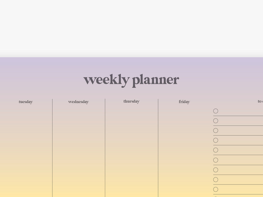 Weekly Planner / Sunset