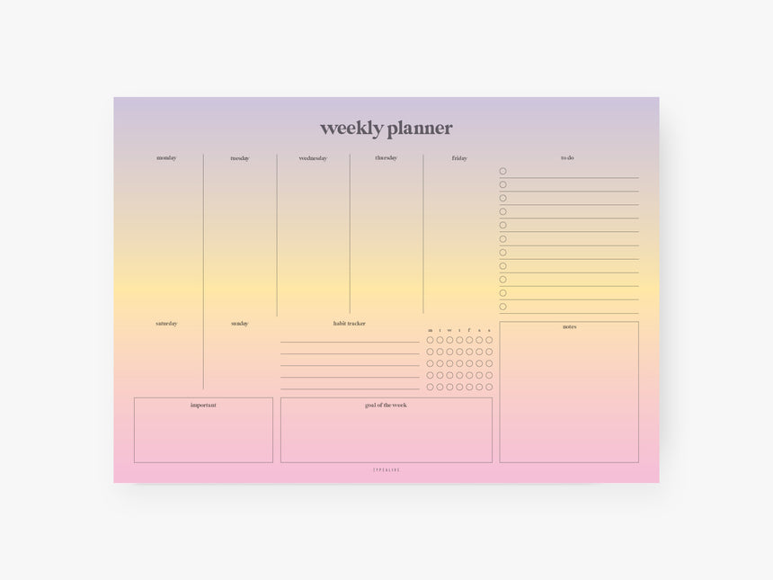 Weekly Planner / Sunset
