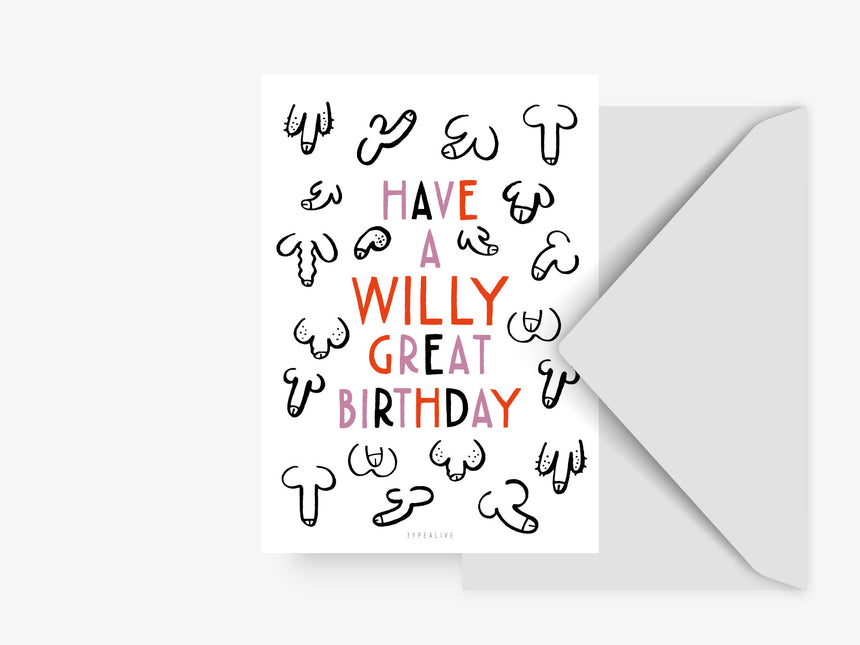 Postkarte / Willy Great Birthday