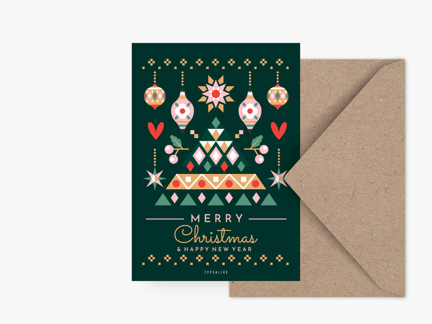 Postcard / Geometric Christmas No. 3