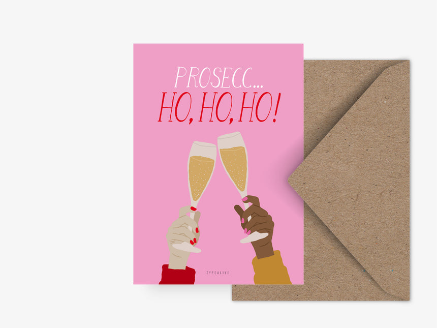 Postcard / Prosecc-Ho-Ho-Ho