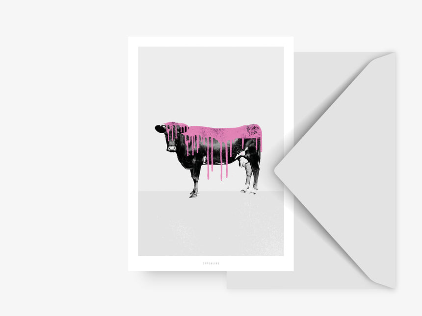 Postcard / Pink Cow